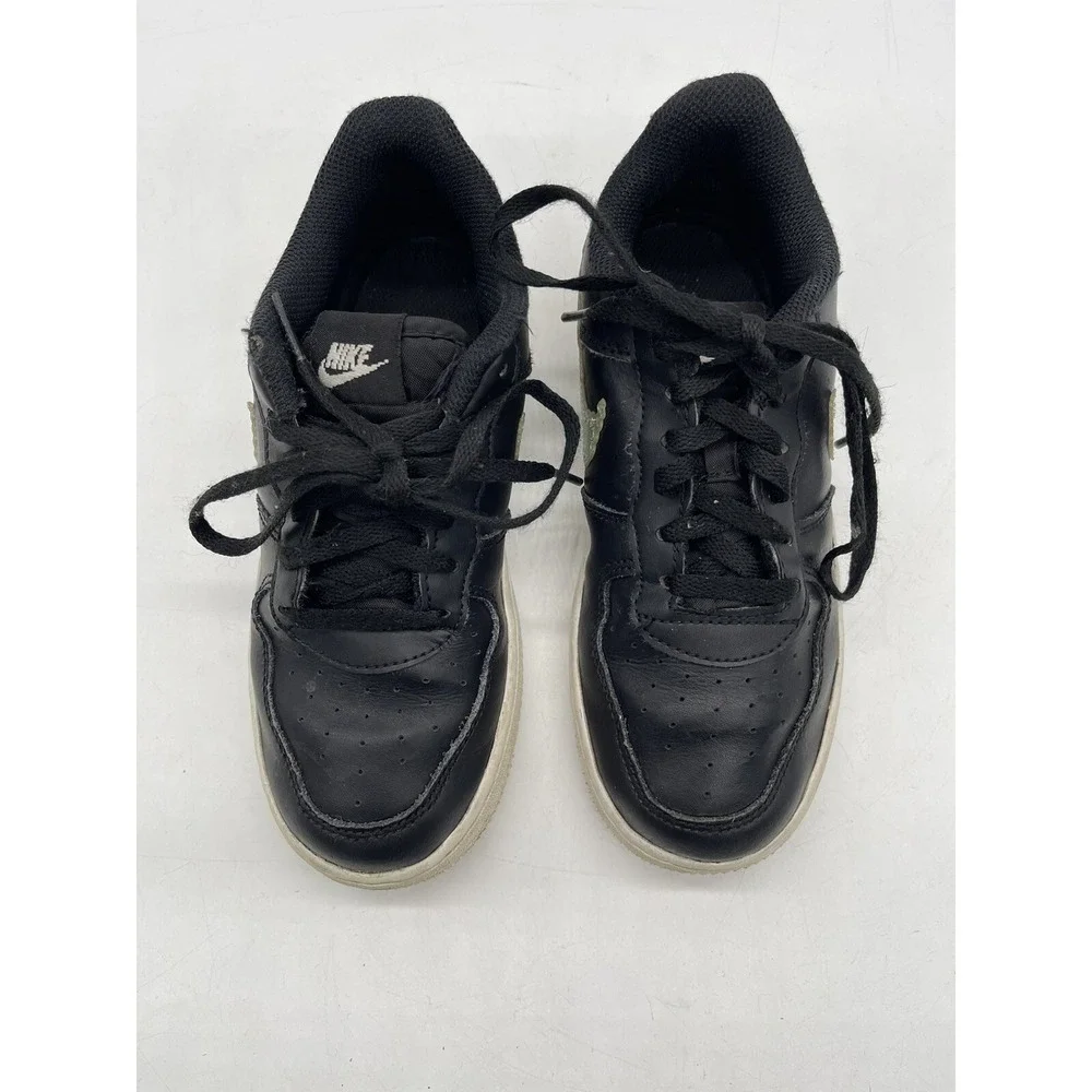 Nike Air‎ Force One Kids Iridescent Digital Swoosh 1.5 Y Black Pre Owned